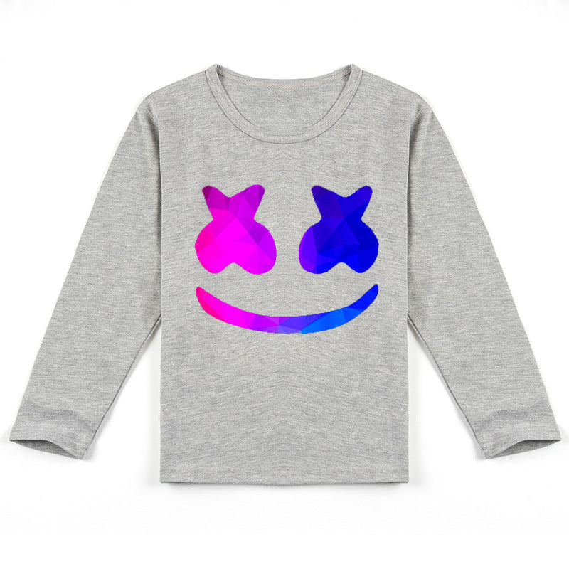 Boy Girls DJ Marshmallo Sweatshirt Long Sleeve Tops with Smile DJ for Kids Age 2 and Up