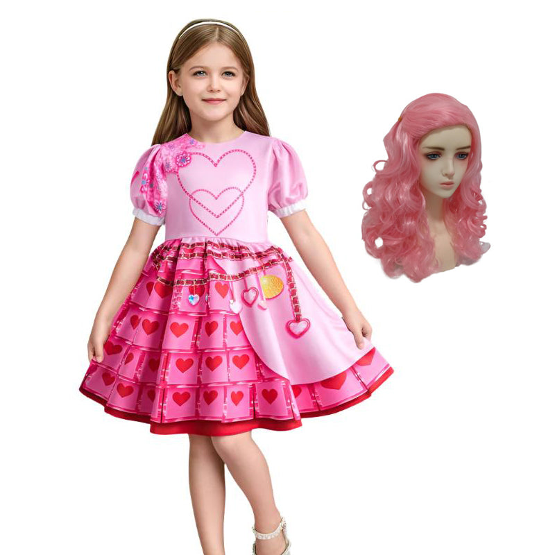 Girls Queen of Hearts Costume The Rise of Red Princess Dress Chloe Charming Outfit for Halloween