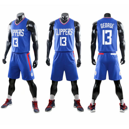 Kids Adults Basketball Jersey GEORGE No.13 Basketball Uniform Including Top and Shorts