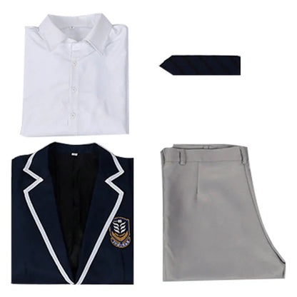 Mens Isagi School Uniform Blue Cosplay Costume Isagi Yoichi Halloween Carnival Outfit