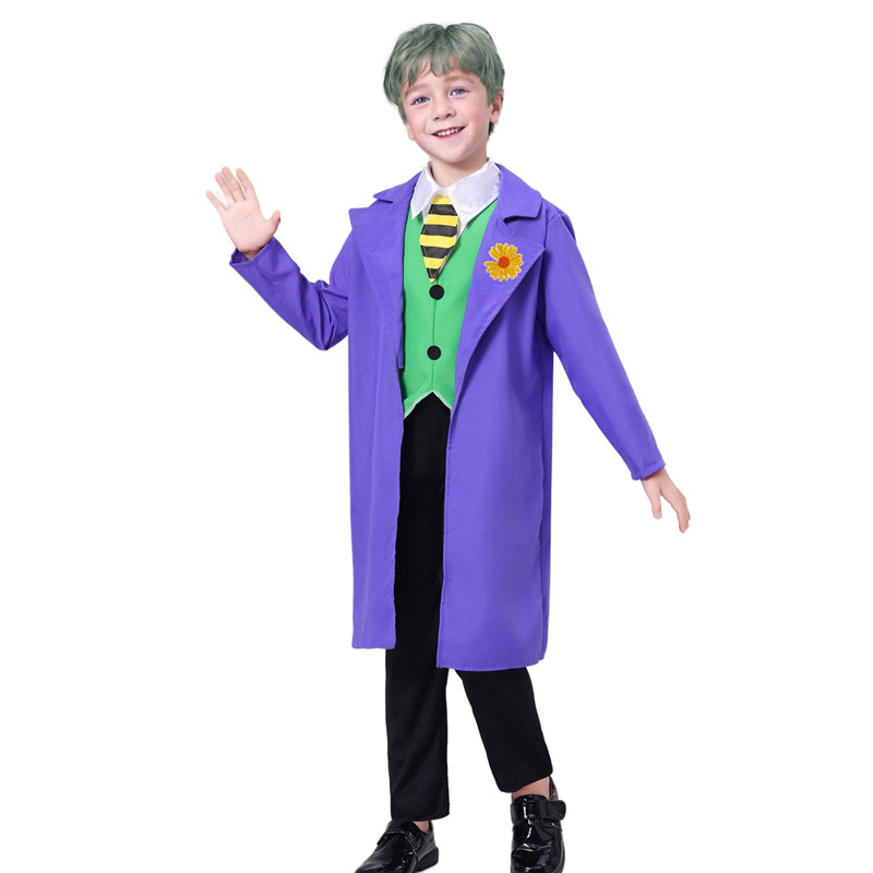 Childrens Isekai Joker Costumer 2024 TV Joker Purple Suit Halloween Cosplay Outfit