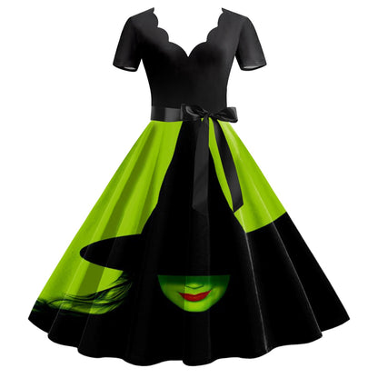 Wicked Elphaba Costume 2024 Women Wicked Witch Dress Plus Size Halloween Costume