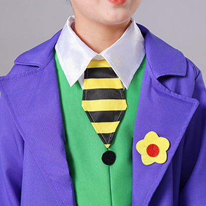 Childrens Isekai Joker Costumer 2024 TV Joker Purple Suit Halloween Cosplay Outfit