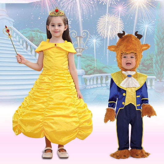 Princess Belle Dress Beauty Role Playing Costume Birthday Dress Ball Gown