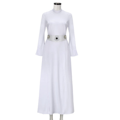 Adult Leia Costume Female Leia White Princess Dress for Halloween Party