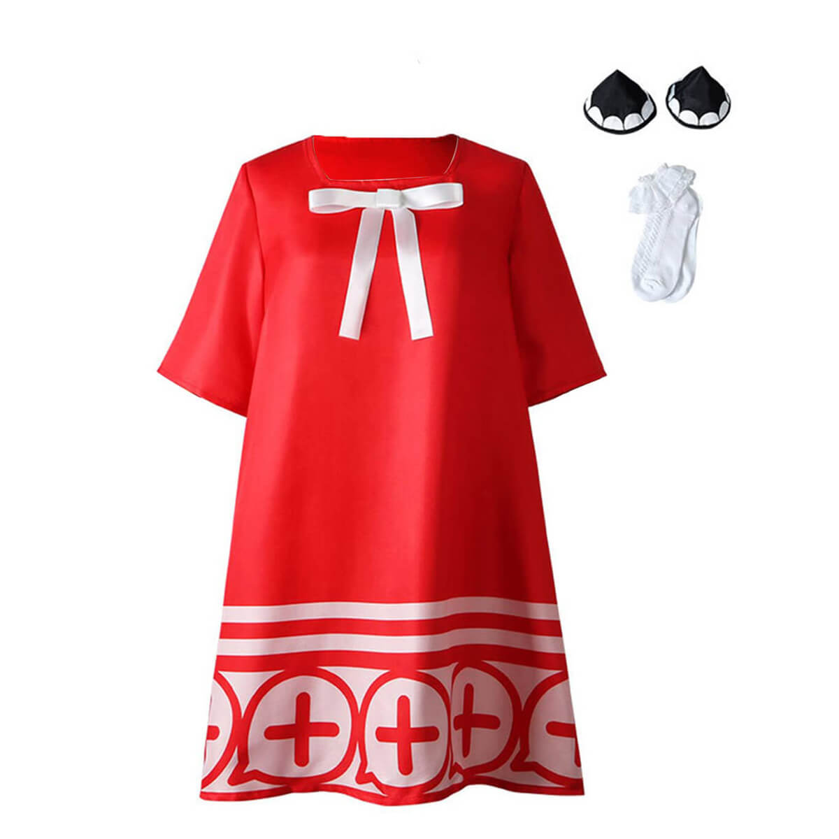 Anya Forger Red Dress Anime Cosplay Costume Anya Forger Dress with Headwear and Socks