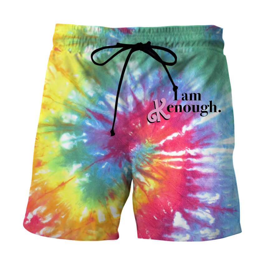 I Am Kenough T-Shirt Rainbow Tie-Dye Shirt Movie Cosplay Daily Wear Shirt and Shorts