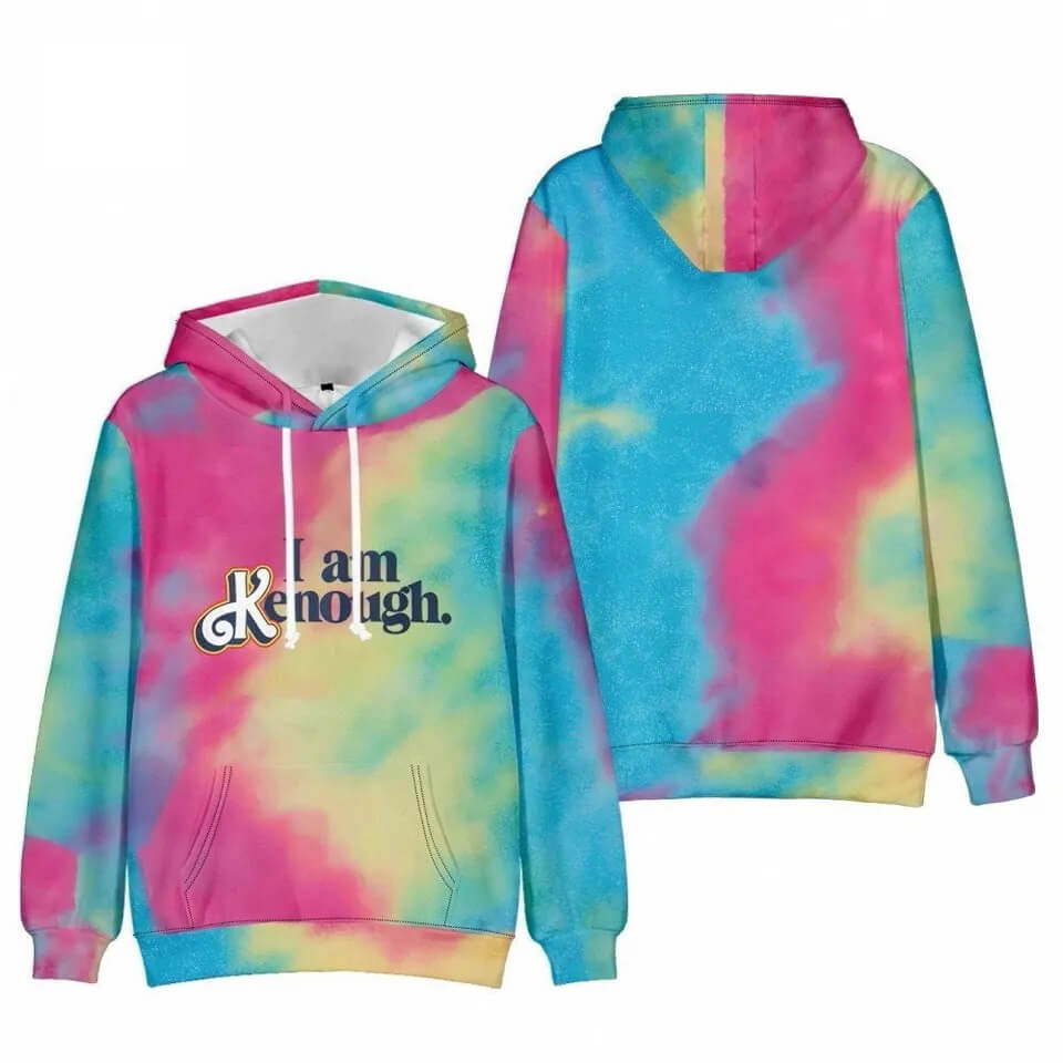 I Am Kenough Hoodie Tie-Dye Green Shirts Movie  Ryan Gosling Cosplay Daily Wear Top and Bottom