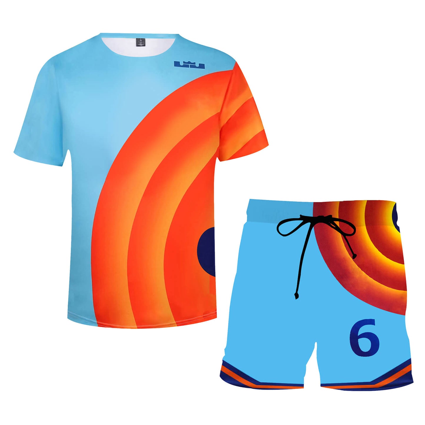 New #6 Basketball T-shirt and Shorts Fashion Tees Sportswear for Youths and Adults