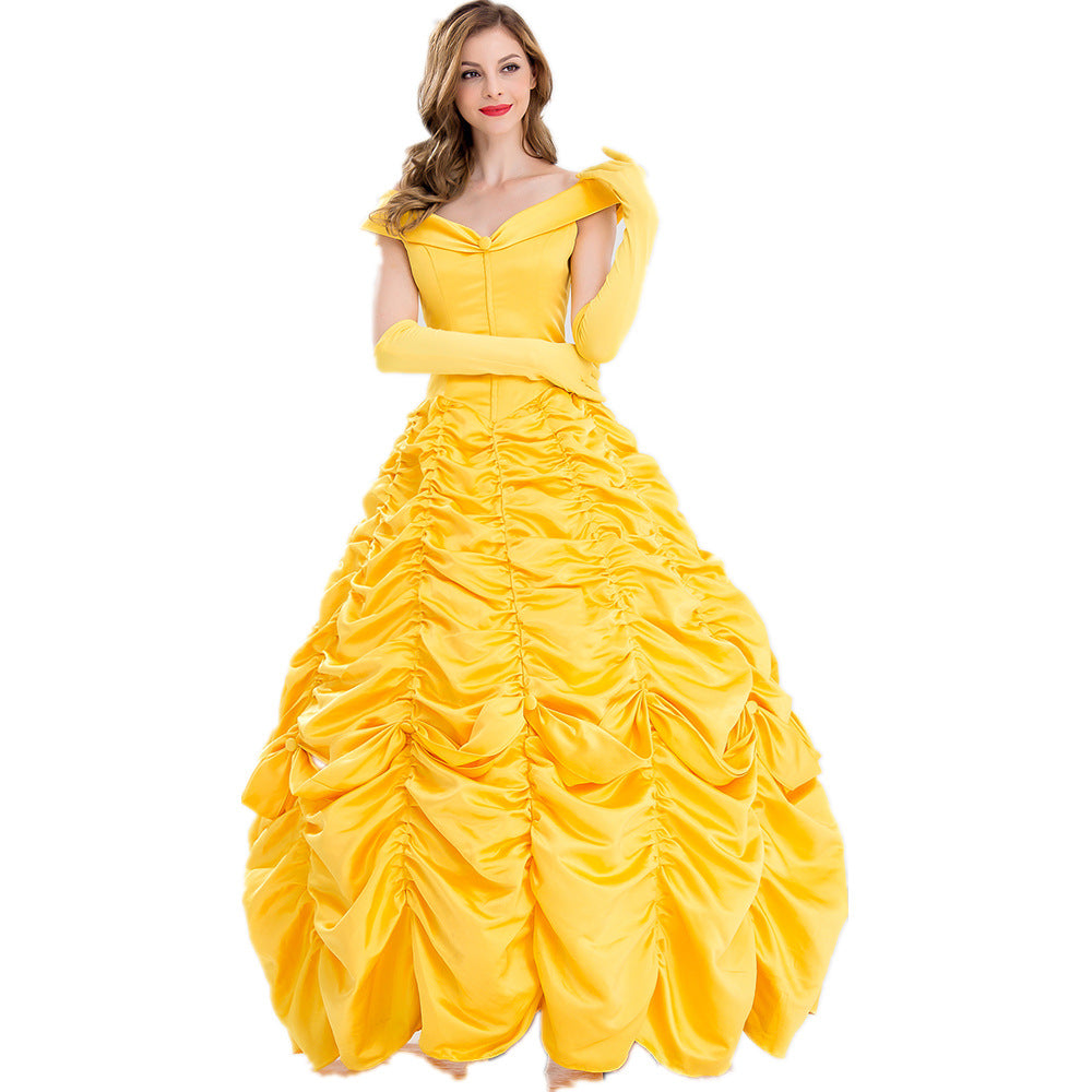 Deluxe Women Belle Dress Party Carnival Halloween Cosplay Costumes