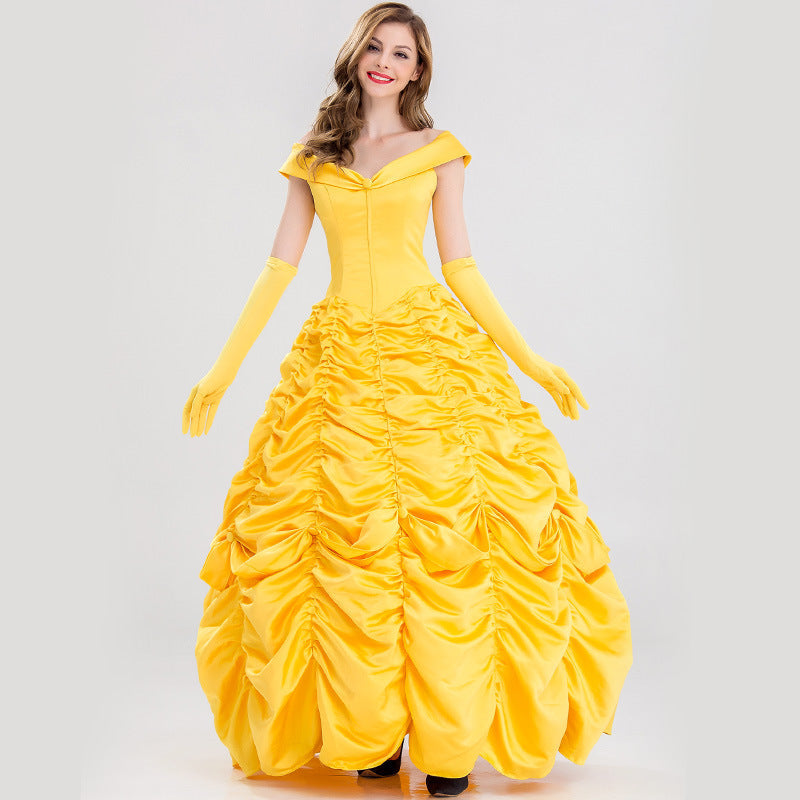 Deluxe Women Belle Dress Party Carnival Halloween Cosplay Costumes