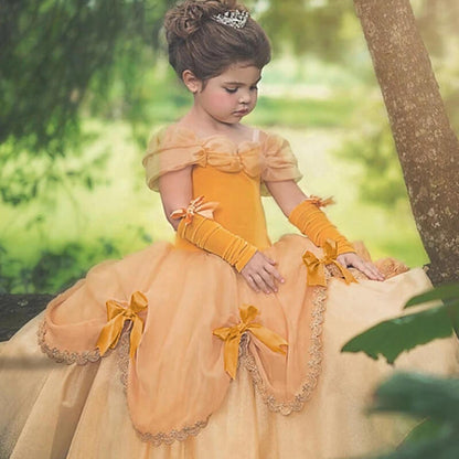 Princess Belle Dress Halloween Costume Party Ball Gown Dress