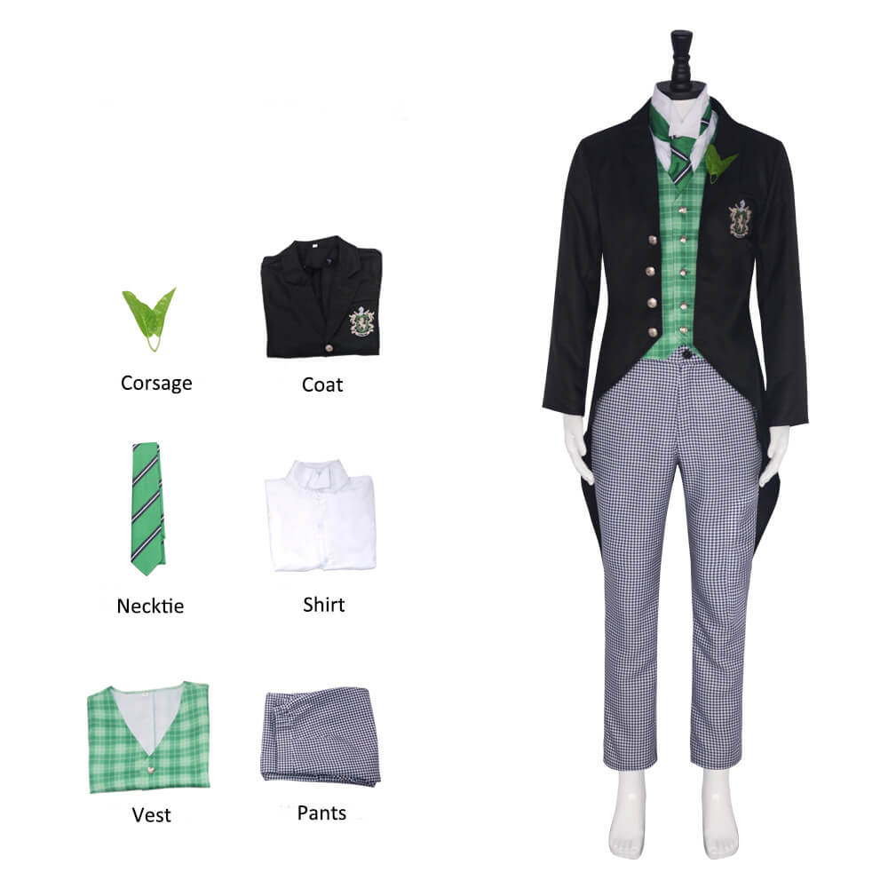 Adult Herman Greenhill Costume Green Lion Public School Uniform Herman Cosplay Outfit