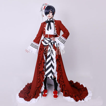 Adult Ciel Phantomhive Costume Ciel Red Party Dress Cosplay Costume Full Set