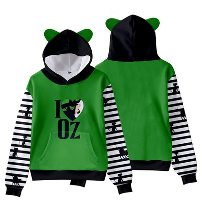 Cat Ear Wicked Elphaba Hoodie Kids and Adults Hooded Green Good Witch Shirts