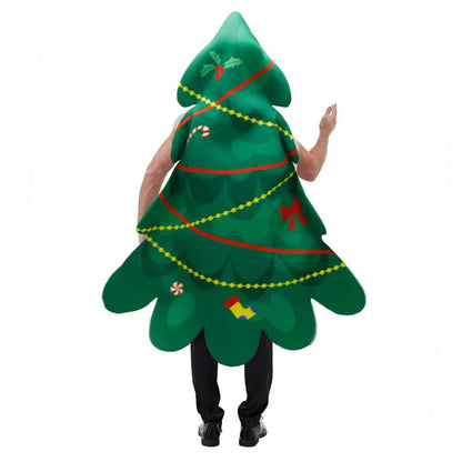 Christmas Tree Costume Funny Xmas Tree Dress for Adult Unisex Hooded Christmas Outfit