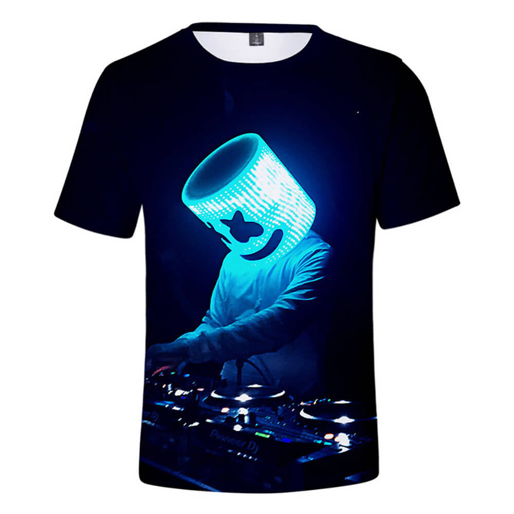 DJ Marshmallow T-shirt Pullover Short Sleeve Shirt For Kids and Adult