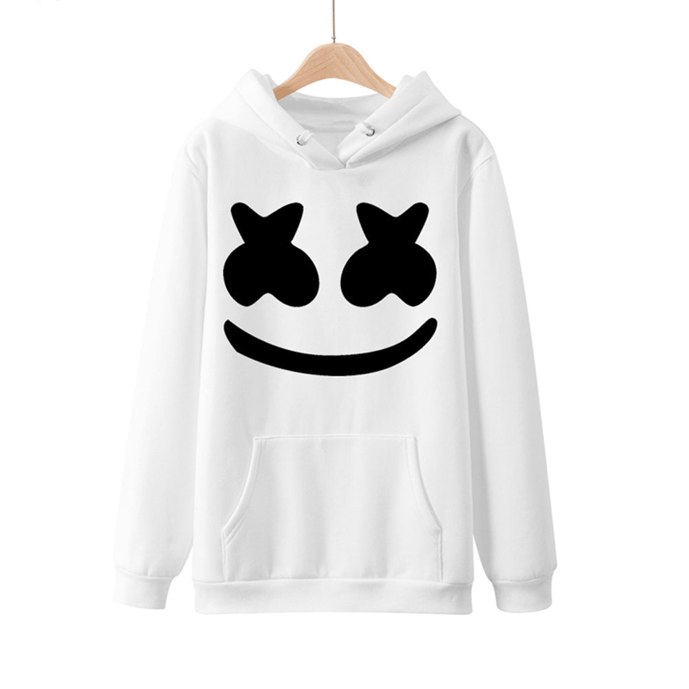 DJ Marshmallow Hoodie DJ Smiley Face Unisex Pullover Sweatshirt