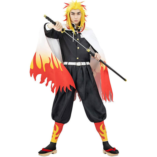 Rengoku Kyojurou Costume Halloween Kyoujurou Cosplay Outfit Full Set For Kids and Adult