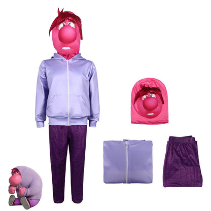 Inside Out 2 Embarrassment Costume New Emotion Embarrassment Hoodie Pants and Helmet for Halloween Cosplay