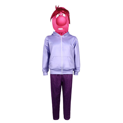 Inside Out 2 Embarrassment Costume New Emotion Embarrassment Hoodie Pants and Helmet for Halloween Cosplay