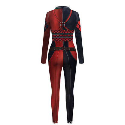 Harley Costume Women Harley Joker Jumpsuit Girls Sexy Halloween Cosplay Outfit