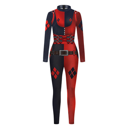 Harley Costume Women Harley Joker Jumpsuit Girls Sexy Halloween Cosplay Outfit