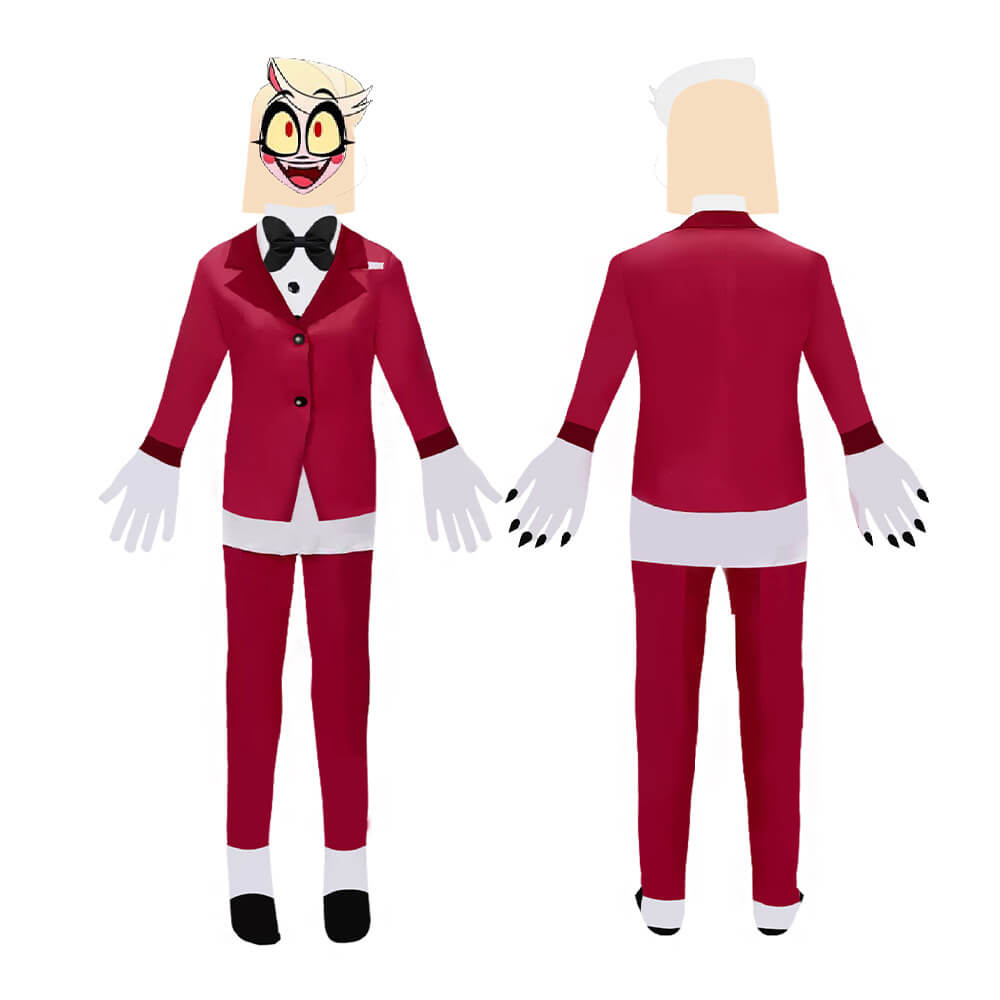 Kids Charlie Morningsta Costume Hazbin Hotel Cosplay Outfit Princess of Hell Jumpsuit Helmet Suit