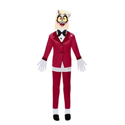 Kids Charlie Morningsta Costume Hazbin Hotel Cosplay Outfit Princess of Hell Jumpsuit Helmet Suit