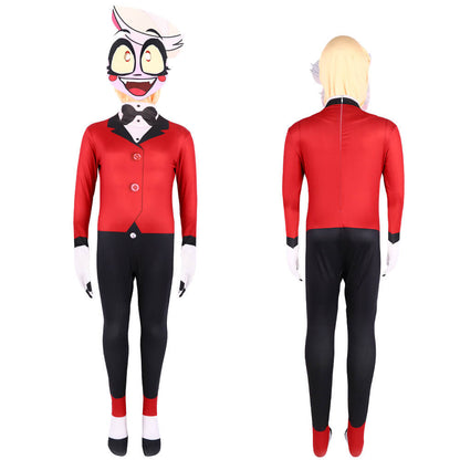 Kids Charlie Morningsta Costume Hazbin Hotel Cosplay Outfit Princess of Hell Jumpsuit Helmet Suit