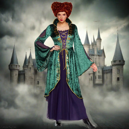 Winifred Sanderson Costume Halloween Witch Cosplay Dress Sanderson Sister Outfit