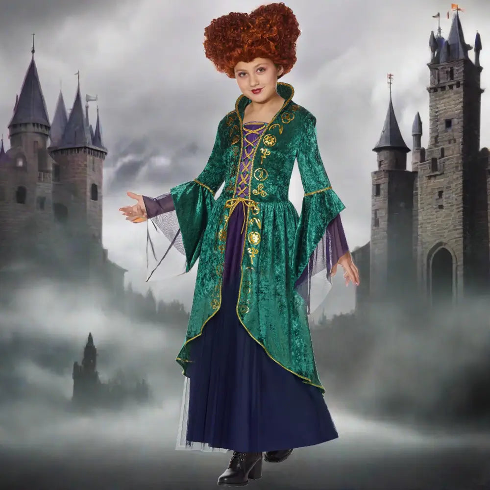 Winifred Sanderson Costume Halloween Witch Cosplay Dress Sanderson Sister Outfit