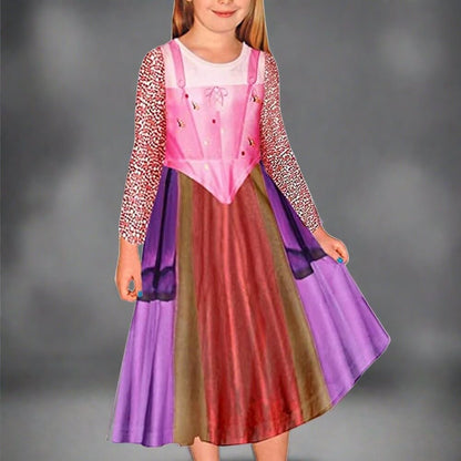 Kids Sarah Sanderson Costume Girls Halloween Cosplay Dress