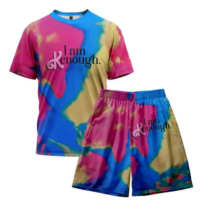 I Am Kenough Shirt Tie-Dye T-Shirt Movie Ryan Gosling Cosplay Shirt and Pants