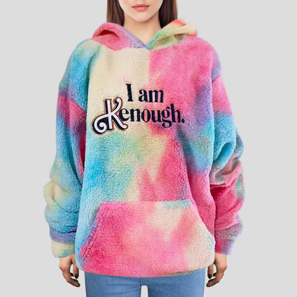 I Am Kenough Hoodie Fuzzy Men and Women Pullover Fleece Hooded Sweatshirts