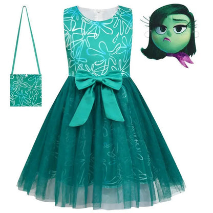 Kids Disgust Costume Movie Character Disgust Cosplay Dress Girls Princess Dress Up