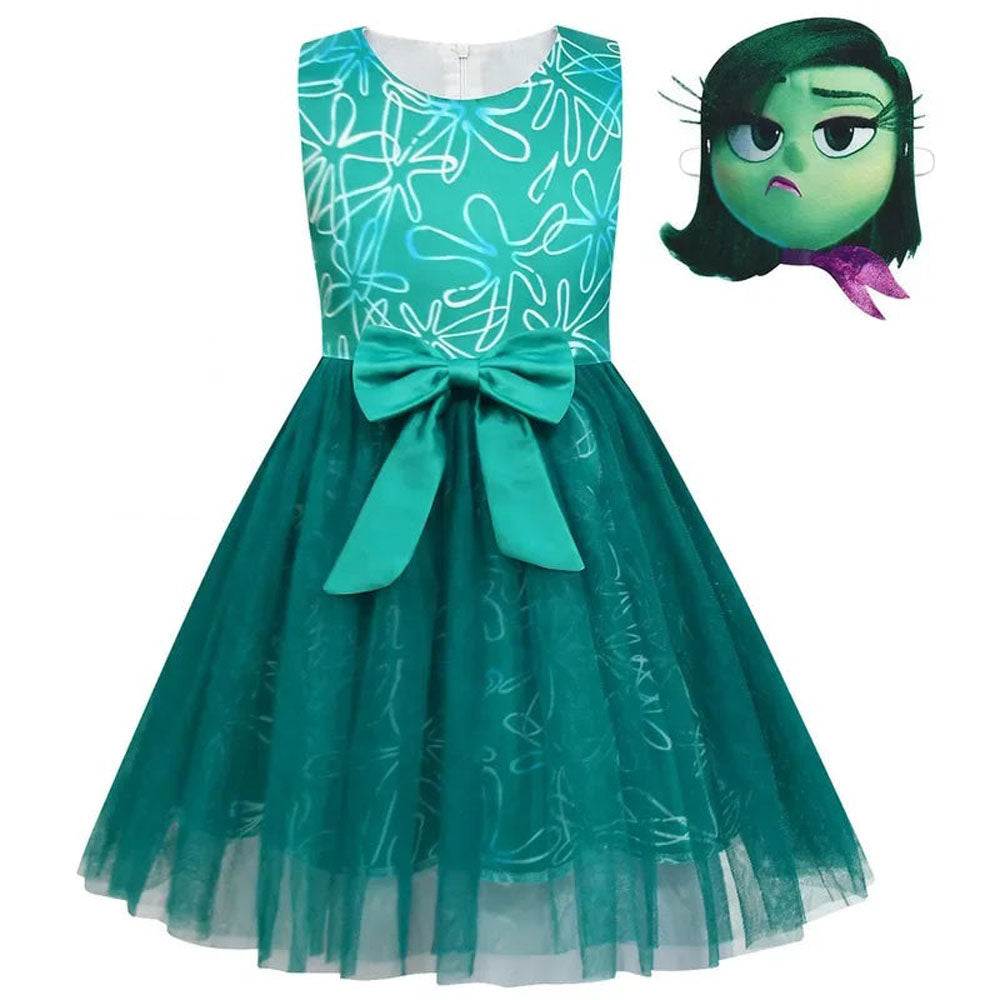 Kids Disgust Costume Movie Character Disgust Cosplay Dress Girls Princess Dress Up