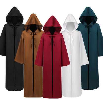 Jedi Robes Adult Teens Knight Cloaks Black Brown Hooded Cape Cosplay Costume
