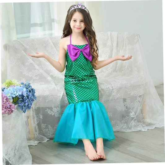The Little Mermaid Sundress Girl's Mermaid Shimmering Slip Dress Party Princess Dress Up Costume
