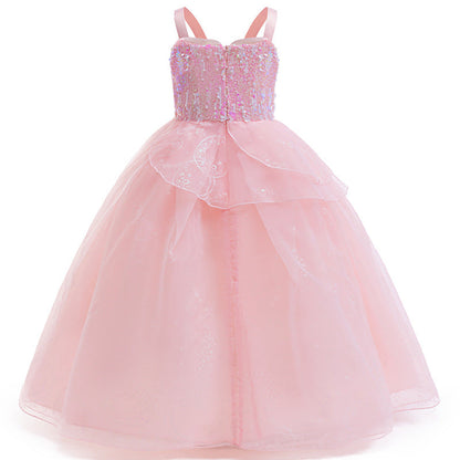 Girls Glinda Dress The Good Witch Pink Glinda Outfit Wicked Cosplay Costume 4-12 Years Old