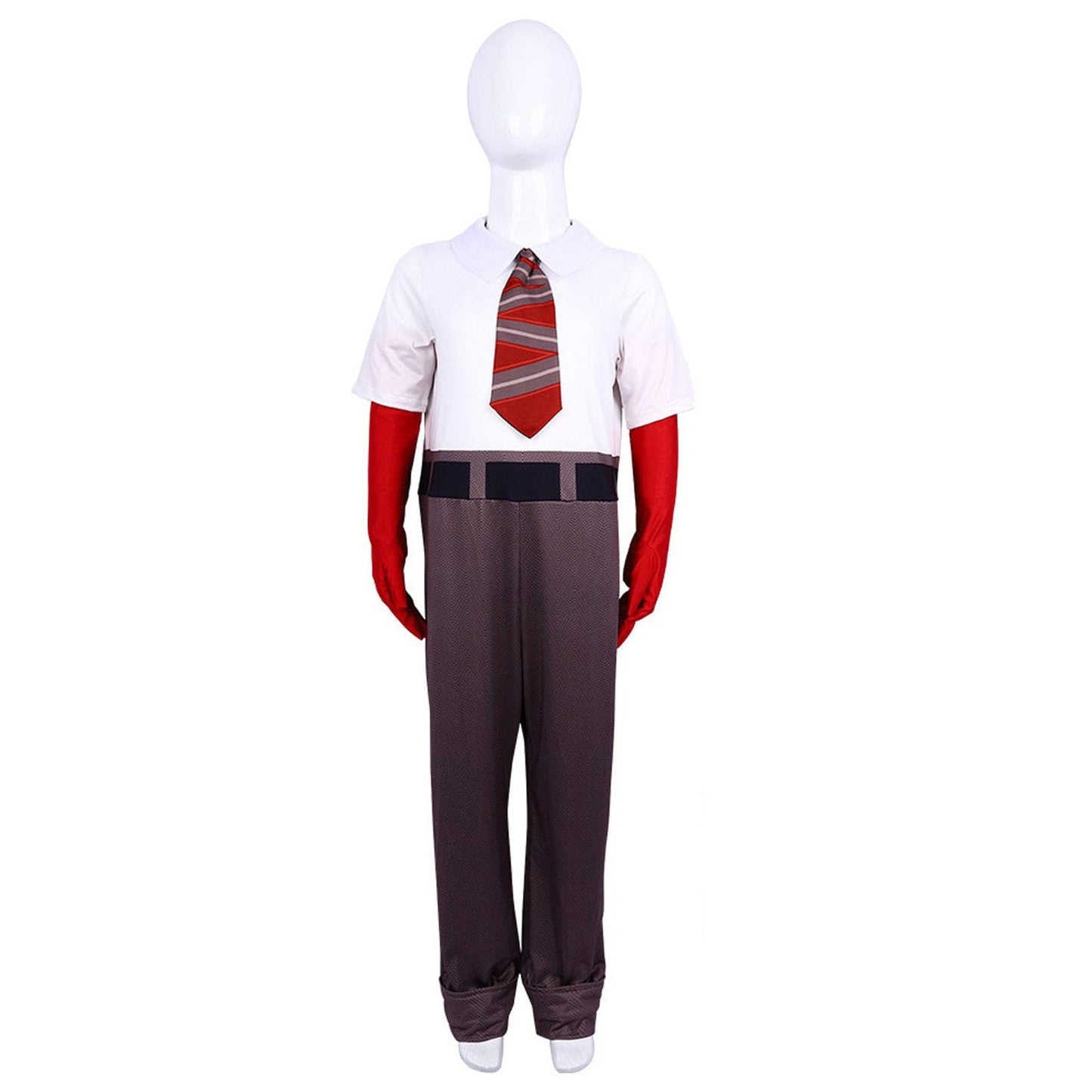 Anger Costume Inside 2 Anger Cosplay Jumpsuit with Tie and Gloves Full Set For Kids and Adults