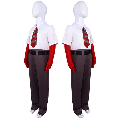 Anger Costume Inside 2 Anger Cosplay Jumpsuit with Tie and Gloves Full Set For Kids and Adults