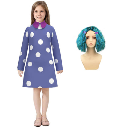 Kids Envy Costume Inside Out 2 Movie Emotion Envy Cosplay Outfit Halloween Costumes