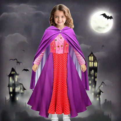 Sarah Sanderson Costume Girls Halloween Witch Cosplay Dress Sanderson Sister Outfit