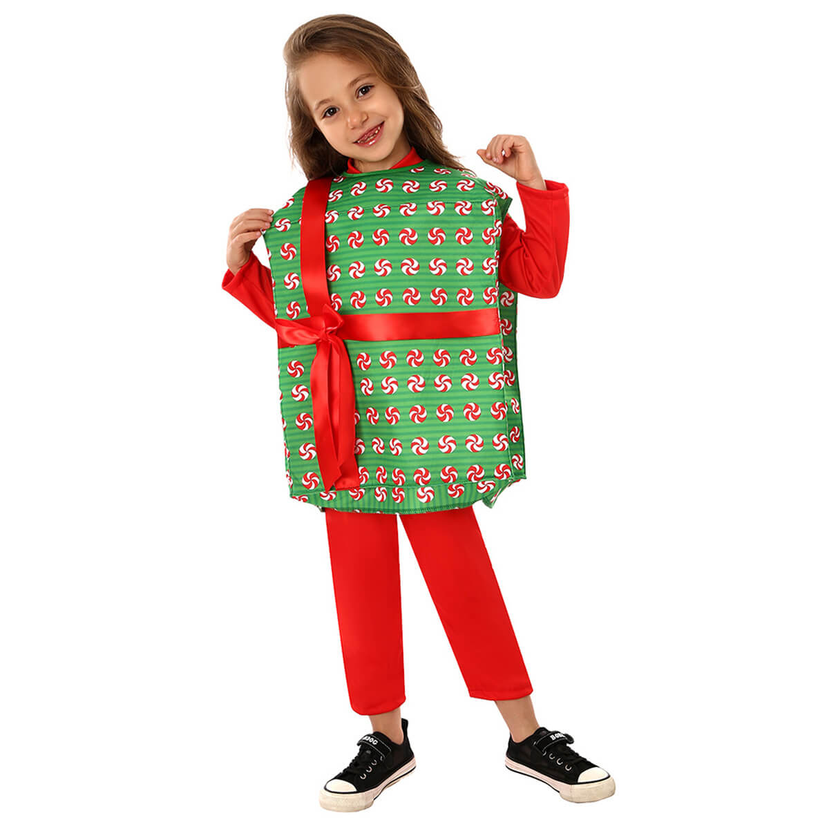 Kids Christmas Present Costume Boys Girls Gift Box Tops and Jumpsuit 2pcs Suit for Xmas Party