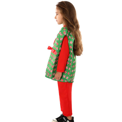 Kids Christmas Present Costume Boys Girls Gift Box Tops and Jumpsuit 2pcs Suit for Xmas Party