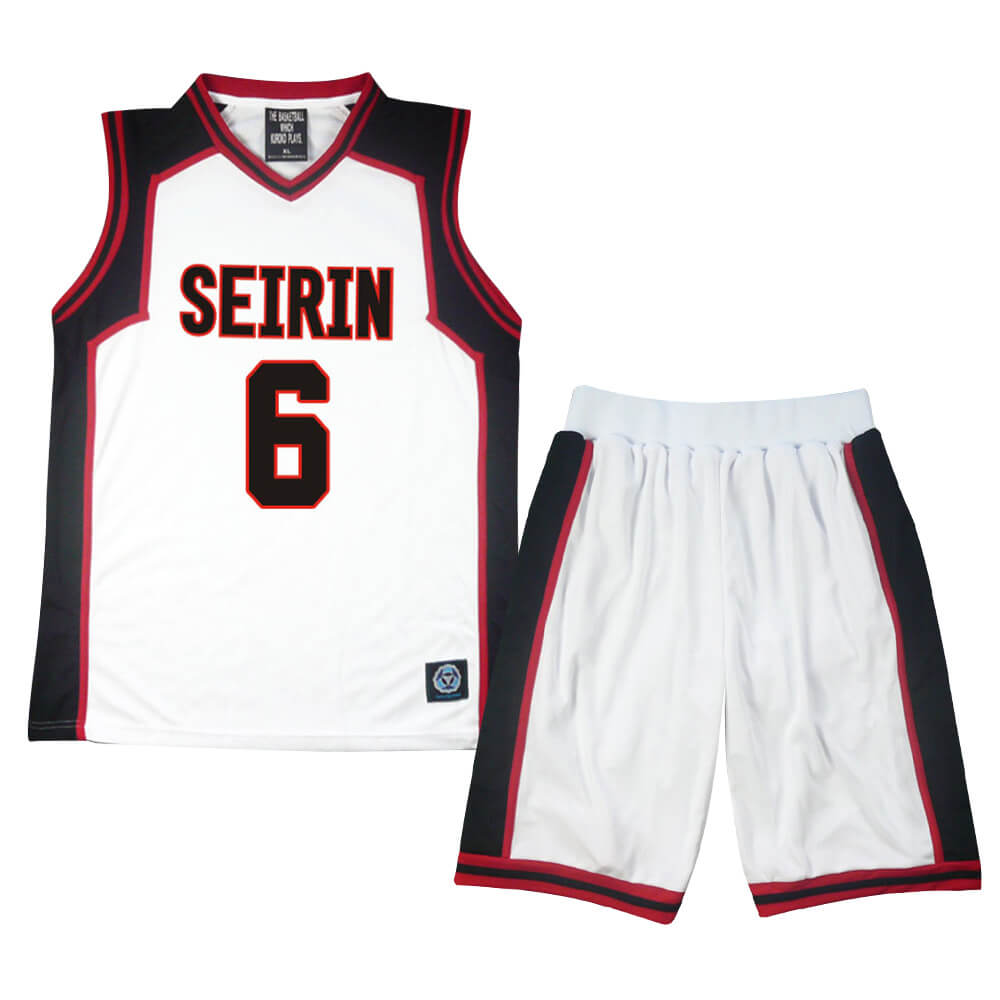 Kuroko's Basketball Jersey SEIRIN School White Vest and Shorts Number 10 11 4 5 6 7 8 9