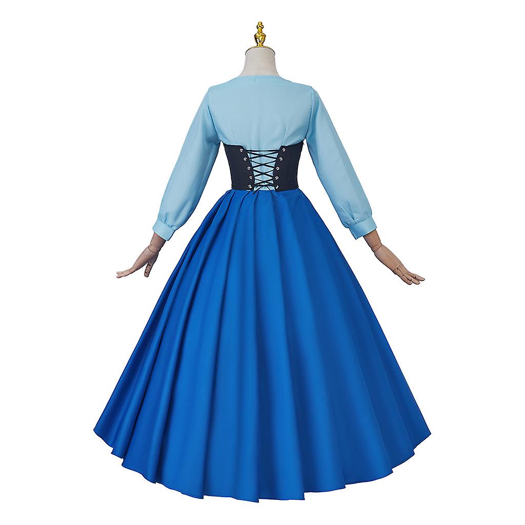 Ariel Blue Dress Princess Ariel Costume 3pcs Mother-daughter Little Mermaid Costume for Kids Adult Halloween Cosplay