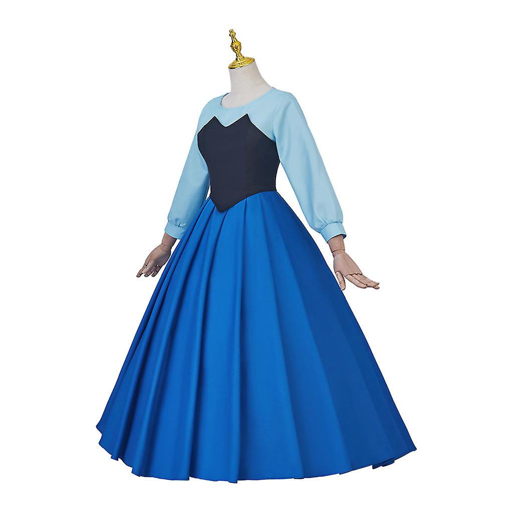 Ariel Blue Dress Princess Ariel Costume 3pcs Mother-daughter Little Mermaid Costume for Kids Adult Halloween Cosplay