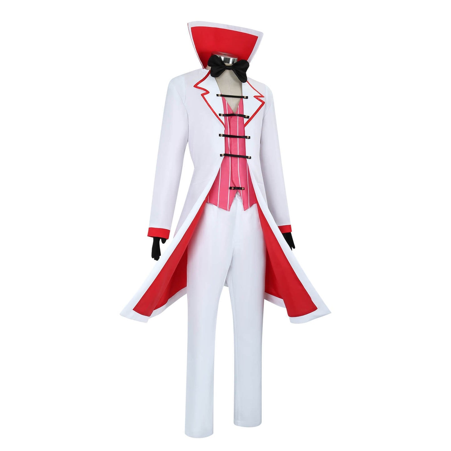 Adult Lucifer Cosplay Costume Mens Fancy Lucifer Morningstar Outfit with Gloves White Hat for Dress Up Party